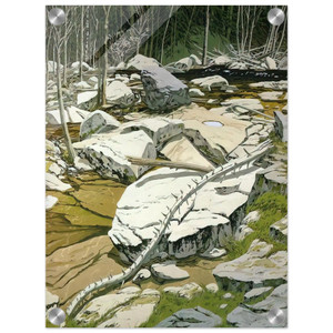 Neil Welliver  The Blue Pool  1980 Acrylic Print