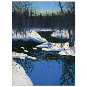 Neil Welliver  Unyarded deer  Contemporary Realism Wood Print