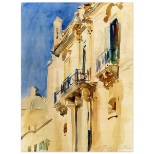 John Singer Sargent  Facade of a Palazzo Girgente Sicily Wood Print
