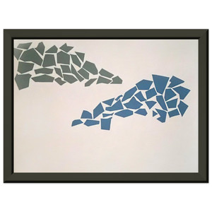 Robert Goodnough  Blue and Green  1968 Premium Metal Framed Art Print / Poster