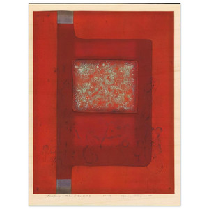 Hiroyuki Tajima  Dialogue With Red B  1975 Wood Print