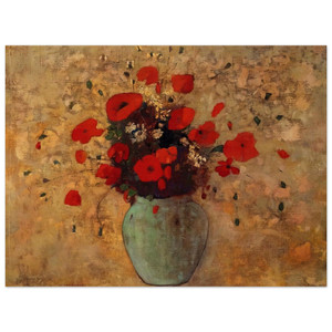 Odilon Redon  VASE OF POPPIES Wood Print