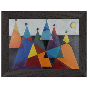 Omar Rayo  Untitled Mountains  1955 Premium Wooden Framed Art Print / Poster