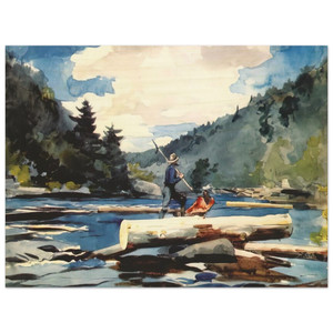 Winslow Homer  HUDSON RIVER LOGGING Wood Print