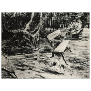 Vincent van Gogh  Bench in a Wood Wood Print