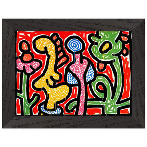 Keith Haring  FLOWERS IV 1990 N2 Premium Wooden Framed Art Print / Poster
