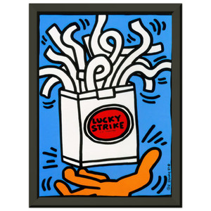 Keith Haring  LUCKY STRIKE 1987 N2 Premium Metal Framed Art Print / Poster