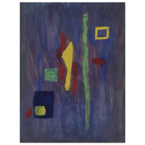 Barnett Newman Untitled Red Yellow Green Forms on Purple Ground Wood Print