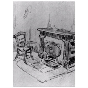 Vincent van Gogh  Mantelpiece with Chair Fine Art Poster / Art Print