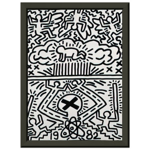 Keith Haring  ANTI NUCLEAR RALLY 1982 N1 Premium Metal Framed Art Print / Poster
