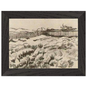 Vincent van Gogh  Enclosed Field Premium Wooden Framed Art Print / Poster