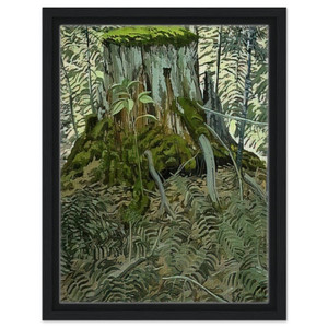 Neil Welliver  Stump and Ferns  Contemporary Realism Framed Canvas