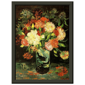 Vincent van Gogh  Vase with Carnations Premium Metal Framed Art Print / Poster