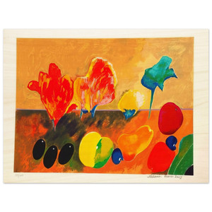 Aldemir Martins  Flores e Frutas  2003 Wood Print