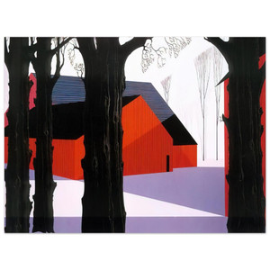 Eyvind Earle  Red Barn Aluminum Print