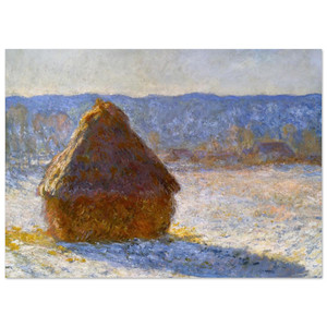 claude monet  Grainstack Snow Effect Morning Fine Art Poster / Art Print