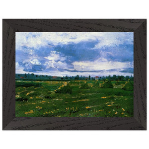 Vincent van Gogh Wheat Fields with Stacks Wooden Framed Art Print / Poster