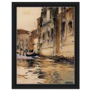 John Singer Sargent  Venetian Canal Palazzo Corner Framed Canvas