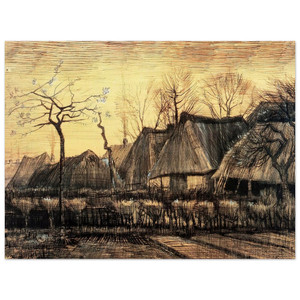 Vincent van Gogh  Houses with Thatched Roofs Wood Print