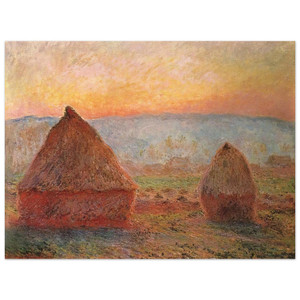 claude monet  Grainstacks at Giverny Sunset Aluminum Print