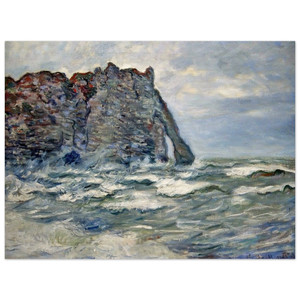 claude monet  Port dAval Rough Sea Wood Print