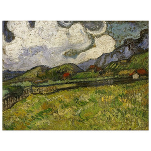 Vincent van Gogh  Wheat Field behind SaintPaul Hospital with a Reaper Wood Print