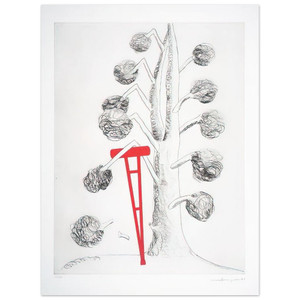 Louise Bourgeois  TREE WITH RED CRUTCH 1998 Aluminum Print