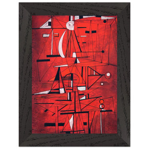 Rene Portocarrero  COMPOSITION 1952 Premium Wooden Framed Art Print / Poster