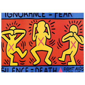 Keith Haring  IGNORANCE FEAR 1989 N2 Fine Art Poster / Art Print