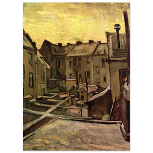Vincent van Gogh Backyards Old Houses Antwerp Snow Fine Art Print