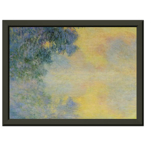 Claude Monet Misty Morning on the Seine Sunrise Metal Framed Print Poster