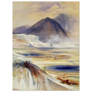 Thomas Moran  Mammoth Hot Springs Yellowstone Wood Print