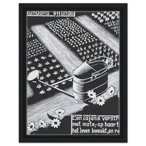 MC Escher  WATERINGCAN Framed Canvas