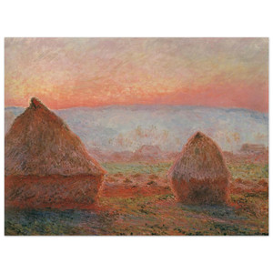 claude monet  Haystacks at Giverny the Evening Sun Aluminum Print