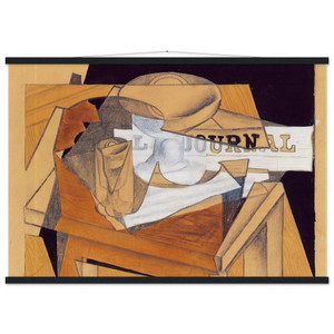 Juan Gris BOWL GLASS AND NEWSPAPER Museum Quality Matte Paper Poster with Hanger