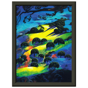 Eyvind Earle  Fading Sunset Flame Premium Metal Framed Art Print / Poster
