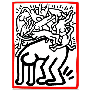 Keith Haring  FIGHT AIDS WORLDWIDE 1990 N1 Aluminum Print