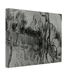 Vincent van Gogh  Pine Trees Seen against the Wall of the Asylum Canvas