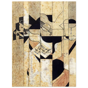 Juan Gris  GUITAR AND GLASS 1912 Wood Print