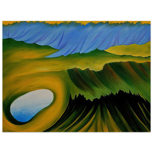 Georgia OKeeffe  Mountains and Lake Wood Print