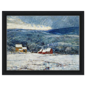 Childe Hassam  Winter in the Connecticut Hills Framed Canvas