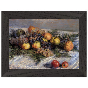 claude monet Still Life with Pears and Grapes N1 Wood Framed Art Print