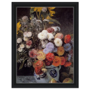 PierreAuguste Renoir  Mixed Flowers In An Earthware Pot Framed Canvas