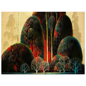 Eyvind Earle  California Orchid Wood Print