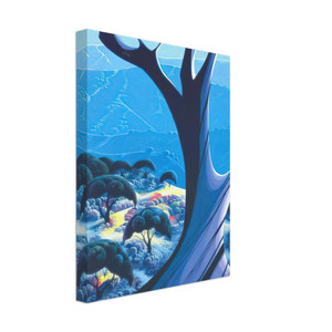 Eyvind Earle  Purple Treeand Mountains Canvas