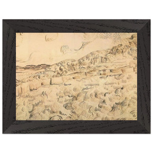 Van Gogh Mountain Landscape Walls Premium Wooden Framed Art Print / Poster