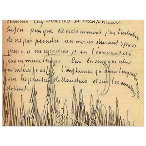 Vincent van Gogh  A Lane of Cypresses with a Couple Walking Wood Print