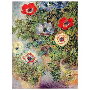 claude monet  Stilll Life with Anemones Aluminum Print