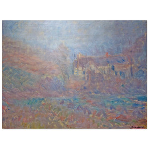 claude monet  Houses at Falaise in the Fog Wood Print