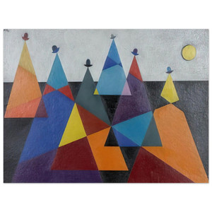 Omar Rayo  Untitled Mountains  1955 Aluminum Print